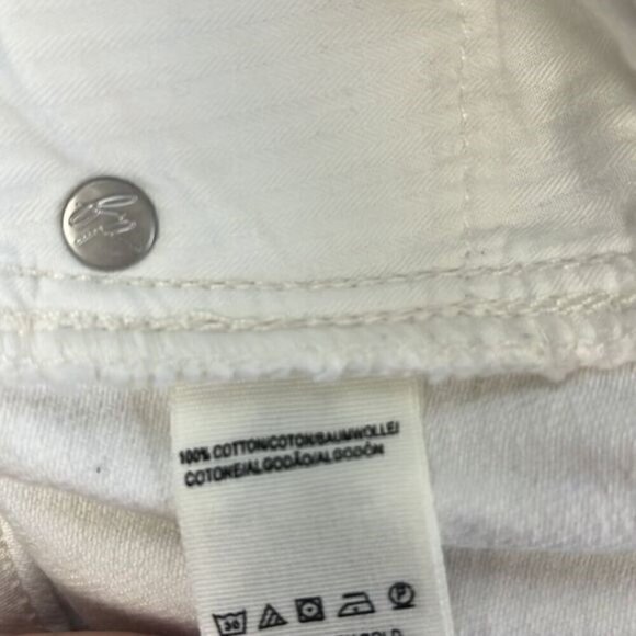 We The Free Zip It Up Mini Skirt White Distressed Raw Hem Jean Denim Full-Zip - Picture 8 of 10